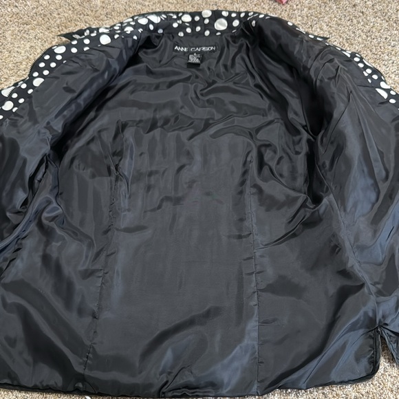 Anne Carson 100% silk, black & white polkadot jacket with sequins size m… - Picture 6 of 8